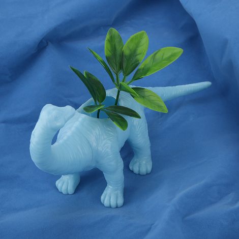 Pot de fleurs dinosaure pour cactus et plantes succulentes - Décoration de jardin (Bleu clair) (1/5)
