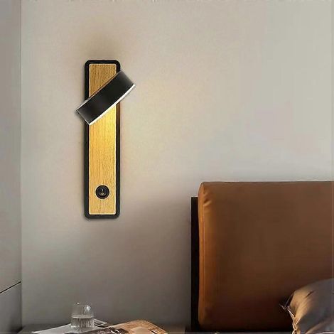 Applique murale pour salon, éclairage intérieur à 350°, blanc chaud 3000K, abat-jour, éclairage pour chambre et autres pièces (1/5)