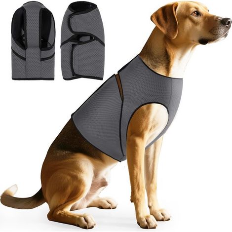Gilet anti-ansia traspirante per cani. Giacca super elastica e confortevole. Previene l'ansia durante temporali, fuochi d'artificio e interruzioni di corrente. Morbido (1/5)