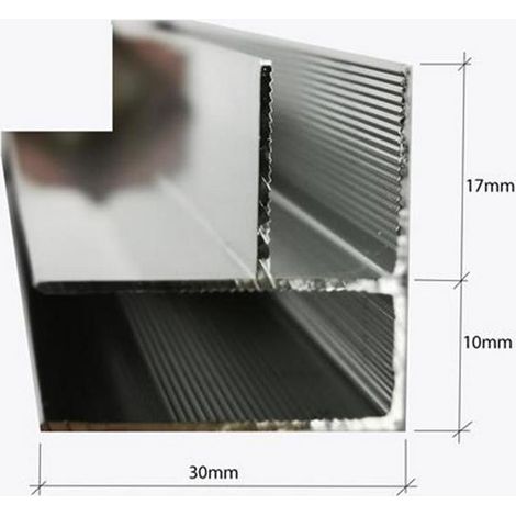 Glaswerk Westfalen- 200x30x27cm Aluminium U-Profil
