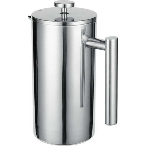 Presse française en acier inoxydable 1 litre (5 tasses) Cafetière thermos double paroi isolée Presse à café avec filtres de remplacement et instructions Presse a cafe Cafetière à piston