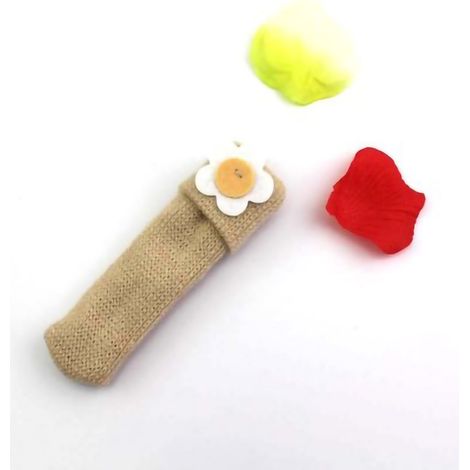 Chaussettes de pieds de table doubles en maille, chaussettes de pieds de chaise épaisses et résistantes, protection silencieuse pour meubles et sols, bordure beige
