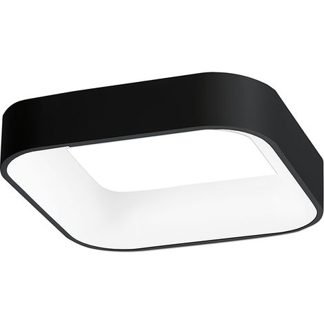 CHOPIN - Plafoniera Quadrata a LED 36W, 3000K, Luce Calda, Struttura in Metallo Nero, Diffusore in Metacrilato, IP20 - Rossini Group (1/5)