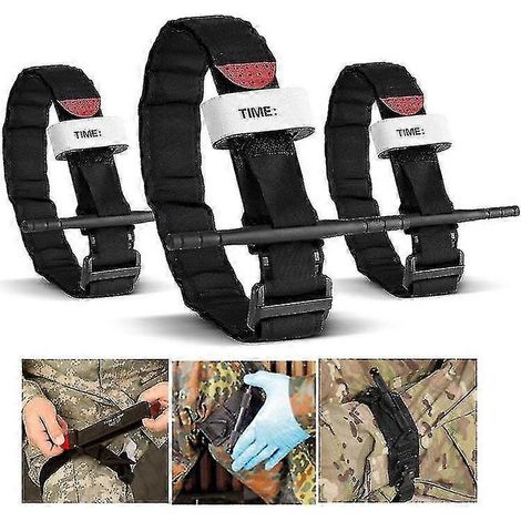 3-teiliges medizinisches Tourniquet-Set für schnelle Outdoor-Erste-Hilfe, Rettungs- und Kampftourniquet
