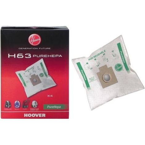 SACS (X4) H63 PURE HEPA FREESPACE SPRINT POUR ASPIRATEUR HOOVER
