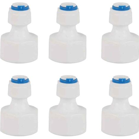 6 Stück 1/4 Zoll Rohr Außendurchmesser auf 1/2 Zoll weiblicher Schnellverbinder, steckbar für Umkehrosmose-Wasserfilter