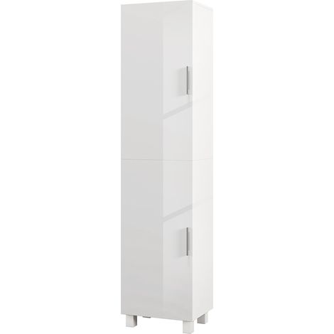 HOMCOM Mobiletto Bagno Moderno con 2 Armadietti e Ripiani Regolabili Bianco