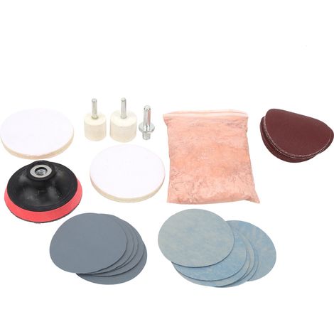 Ortviai Kit de polissage verre 32 pièces – poudre fine 230 g, tampons et papiers abrasifs jusqu’à 7000 (1/5)