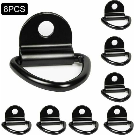 Pack of 8 heavy duty lashing rings for boats, vans, trucks and warehouses, iron pull rings with D-buckle (1/5)