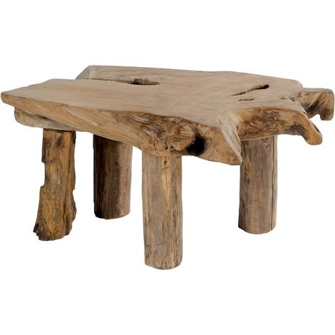 Table basse racine de teck 90cm Farmer Casita - 90x60x50 cm - Kayu Meuble (1/4)