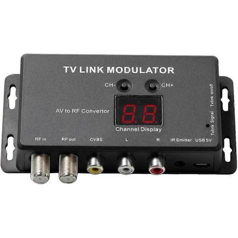 Convertisseur AV vers RF, prolongateur IR, modulateur UHF TV LINK avec affichage 21 canaux, PAL/NTSC en option (1/5)