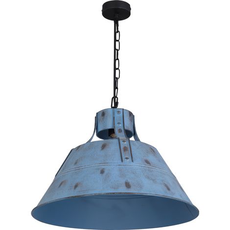 Lampe à pendule suspendue Style industriel salle à manger éclairage bleu antique plafonnier Globo 15366B (1/5)