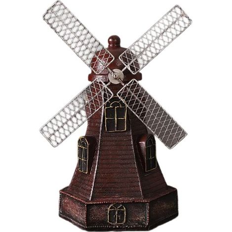Ornements 13,5x12x21cm moulin à vent ornements salon meuble - Aueq - tv bureau décorations boutique ameublement petits objets deco