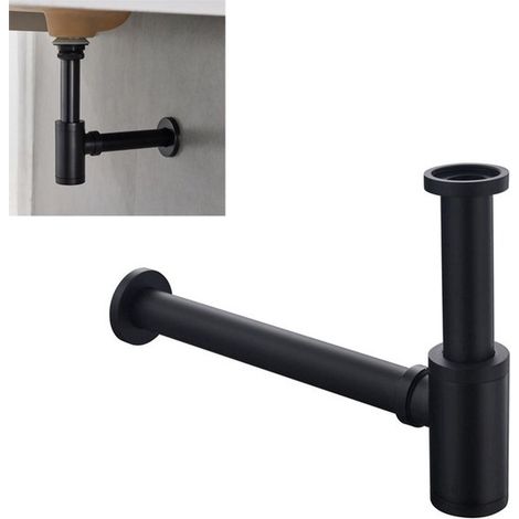 Sifone per tubo di scarico del lavabo in lega di zinco, tubo di scarico nascosto, scarico del lavabo con sifone ad aria ed eliminatore di odori, scarico del lavabo (1/5)