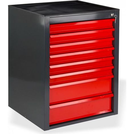 Armoire servante Mammut 8 tiroirs - Rouge/Anthracite