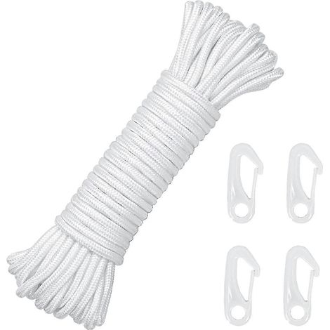 Corde de drapeau en nylon de 15 m et 6 mm, drisse pour mât de drapeau (1/5)