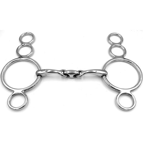 Mors 4 anneaux double cassé en acier inoxydable Épaisseur 12 mm (14,5 cm)