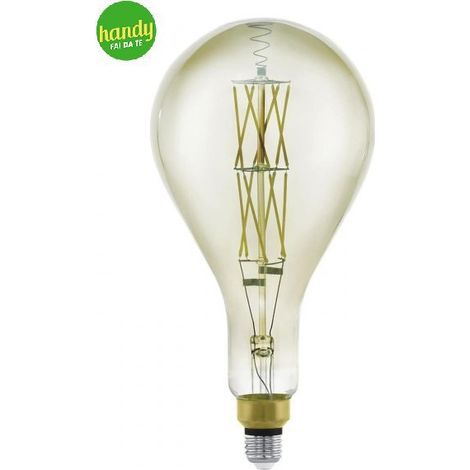Lampadina Vintage Eglo E27 8W 3000K Ø160 mm Nero Trasparente (1/4)