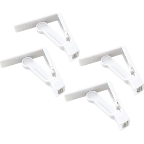 Housoutil Lot de 4 pinces à nappe blanches en ABS, ressort (1/5)