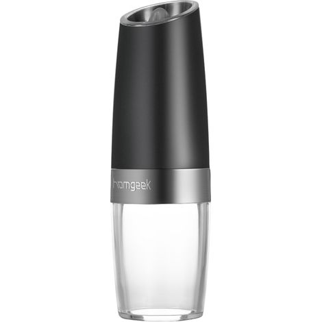 Moulin à poivre électrique portable automatique Homgeek avec lumière LED bleue, moulin à sel, outil de broyage d'assaisonnements de cuisine sans BPA, noir (1/5)