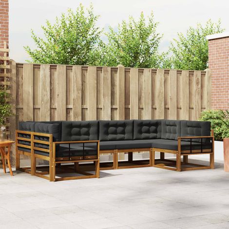 vidaXL Outdoor-Sofagarnitur mit Kissen 6 pcs Natur und Anthrazit (1/5)