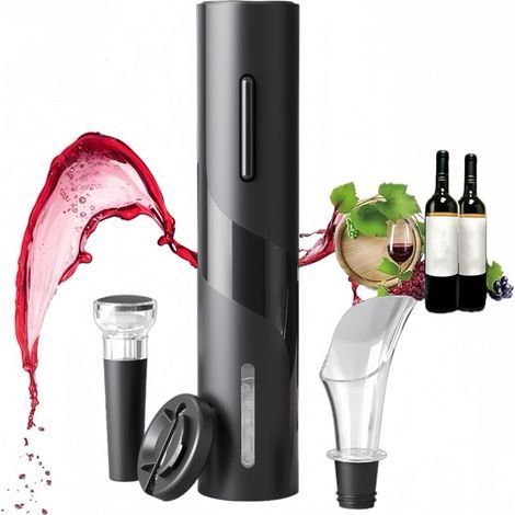 Set of 4 battery-operated electric bottle openers, easy to use, perfect for home, restaurants and travel, wine lovers and hosts (1/4)