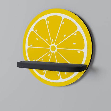 Mensola rotonda RINFORZANTE LEMON nera (1/5)