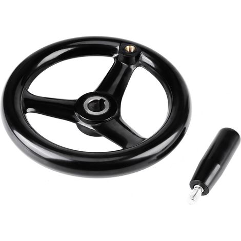 Poignée de manivelle noire rotative pour fraiseuse, en plastique robuste
