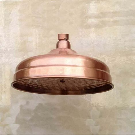Pomme de Douche En Cuivre ,DiamèTre 20cm (8 Pouces), Pommeau de Douche Fixe Haute Pression avec Pommeau de Douche à Angle RéGlable Pommeau de Douche Pluie (1/5)