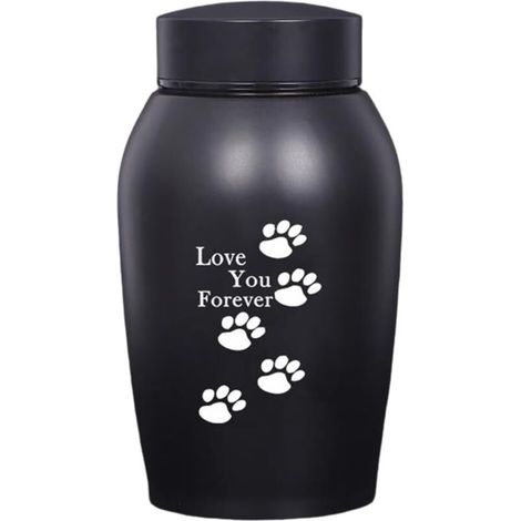 Urna funeraria para perros - Urna funeraria para gatos - Siempre te amaré - Acero inoxidable - Negro - Urna moderna - Urna funeraria - Urna para cenizas - Urna para mascotas - Urna para gatos