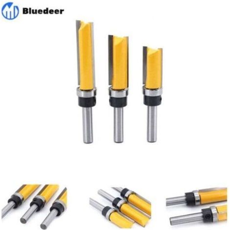 Fraise à affleurer 3Pcs 8mm – Pour bois dur et tendre – Diamètre de coupe 15,9mm – Longueur de coupe 30/40/50mm – Outils de fraisage – Zhuoxuan (1/5)