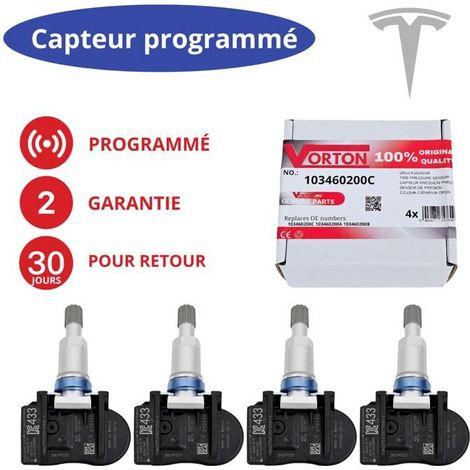 Sensore di pressione TPMS - Tesla Model S / 3 / X (2014-2020) - 433 MHz - Preprogrammato - Batteria 5 anni