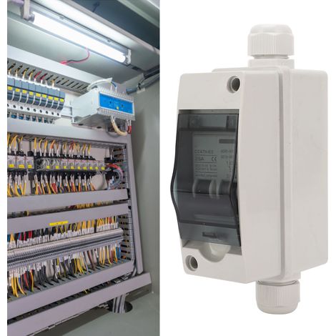 BAOYI 25A IP65 Miniatur-Leistungsschalterkasten mit DIN-Schienenmontage für Solarmodule, Photovoltaik-Leistungsschalter mit zwei Einspeisungen (1/5)