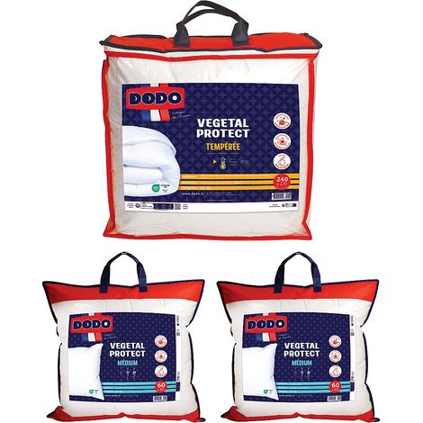 Set DODO Piumino 220 x 240 cm + 2 guanciali 60 x 60 cm Protezione antiacaro naturale - VEGETAL PROTECT