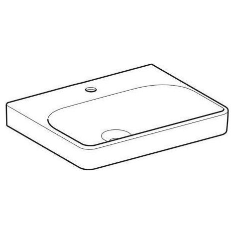 Geberit Smyle Square - Waschtisch 60x48 cm, ohne Überlauf, 1 Hahnloch, weiß 501.732.00.1 (1/5)