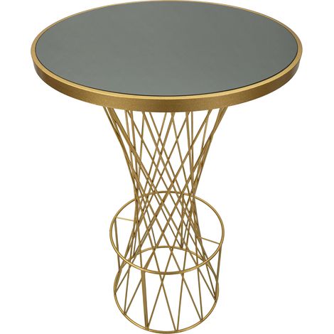 Tavolo Fisso Fakari, 2 Posti, Struttura Intrecciata, Forma Rotondo, 70x70x103h cm Trasparente