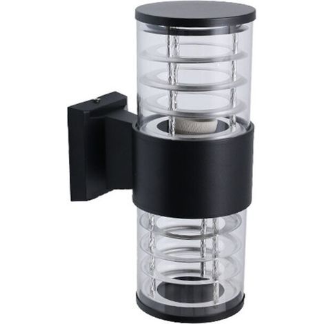 Luminaire d'extérieur haut et bas pour porche, applique murale extérieure moderne, luminaire extérieur noir pour patio, garage, jardin, porte d'entrée, entrée - 1 paquet-Chrom (1/5)