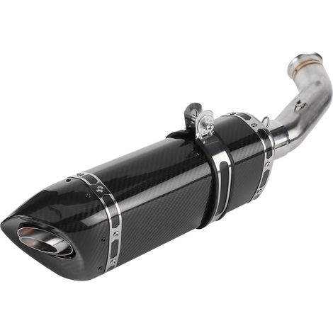 Système d'échappement en fibre de carbone avec silencieux slip-on et tube intermédiaire, compatible avec les modèles 125, 250, 390 et RC390 (à partir de 2017). (1/5)