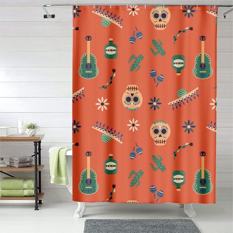 Rideau de douche design avec œillets plastique, imperméable, lavable machine (1/5)