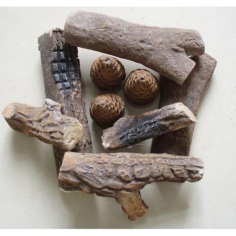 Kit Legni Legnetti Camino Caminetto Bioetanolo Etanolo Decori Ceramica Biocamino