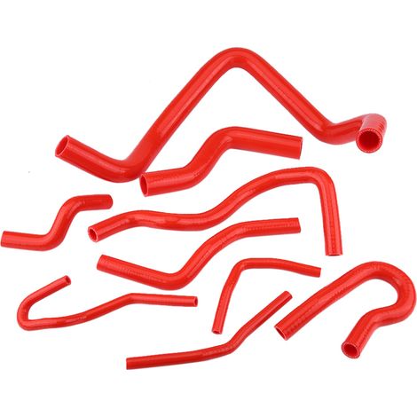 Kit de 9 durites de radiateur en silicone rouge pour Honda Civic D15 D16 SOHC EG/EK 1992-2000 (1/5)