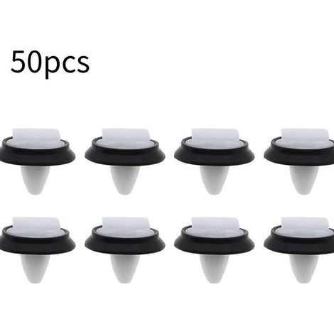 50 clips de fixation en plastique avec rondelles en caoutchouc noir pour trous de 10 mm 71728806 (1/5)