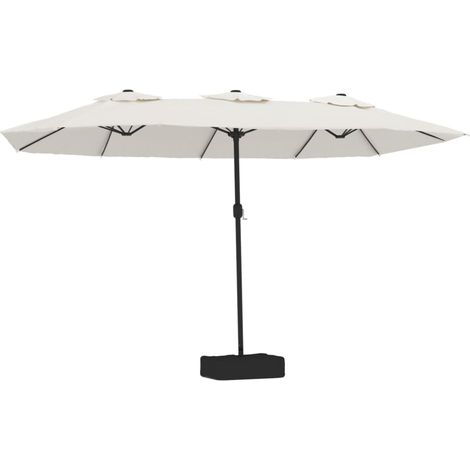 Sombrilla doble blanco arena 449x265 cm vidaXL