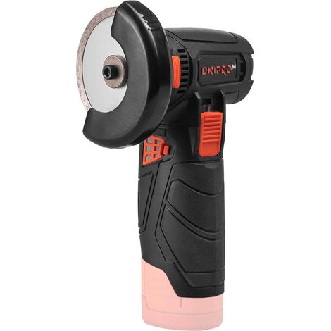 Dnipro-M Amoladora Angular CG-12BC Ultra 12V Brushless - Mini Radial 76mm 18.500rpm, 2 Baterías 2Ah, Cargador y 7 Discos