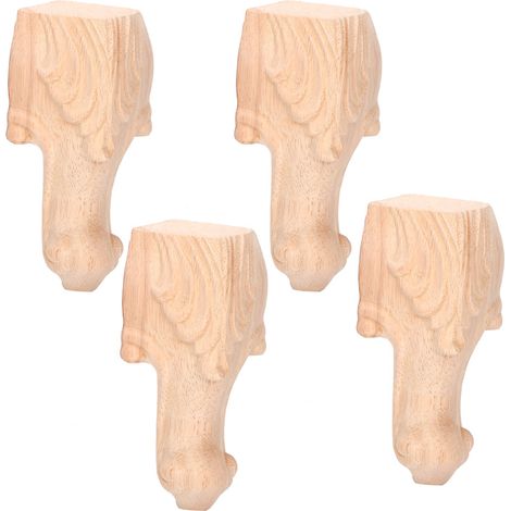Lot de 4 pieds de meuble sculptés style européen, pattes de canapé et table (15x6cm) (1/5)