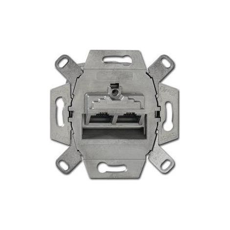 Busch-Jaeger 0218/12-101 UAE-Anschlussdose, RJ45, Cat. 6a iso, geschirmt 2 Steckbuchsen, 8/8-polig (1/5)