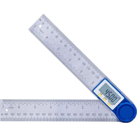 Rapporteur numérique 200 mm (7 pouces), rapporteur d'angle numérique, règle, inclinomètre, goniomètre, niveau, jauge d'angle électronique (1/5)