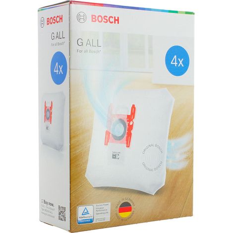Bosch – Lot de 4 sacs type gall pour aspirateur – Compatible avec modèles B/S/H – Accessoire pour aspiration efficace – Dimensions adaptées pour performance