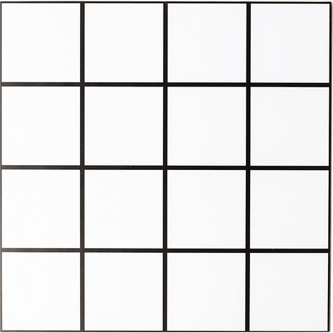 5 3D-Wandaufkleber mit weißem Karomuster, wasserfest, selbstklebend, für Bad und Küche, 30 x 30 cm (1/4)