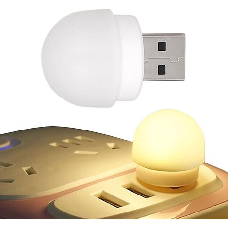Lot de 10 petites lampes USB, mini ampoules LED à brancher - Lumières USB pour créer une ambiance lumineuse la nuit, idéales pour la chambre, la salle de bain, la chambre d'enfant, le couloir, la cuis